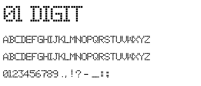 01 Digit font