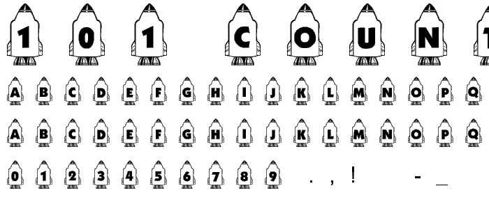 101! Countdown ta Blast Off font