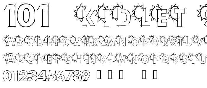 101! Kidlet Sunshine _Bet font