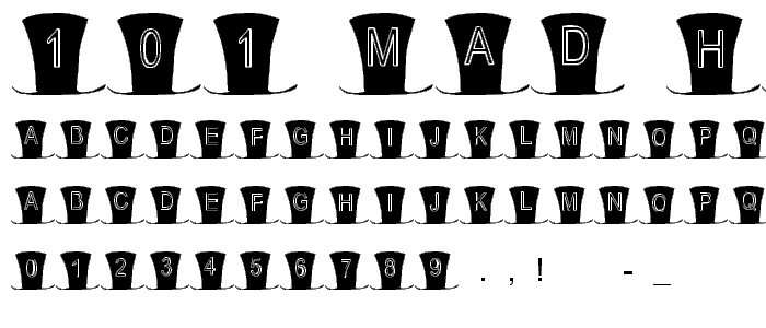 101! Mad Hatter font