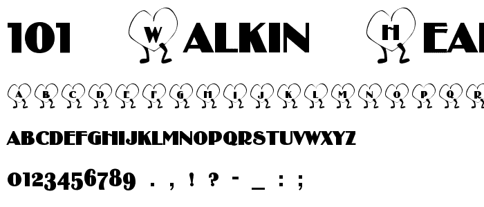 101! Walkin_ Heart font