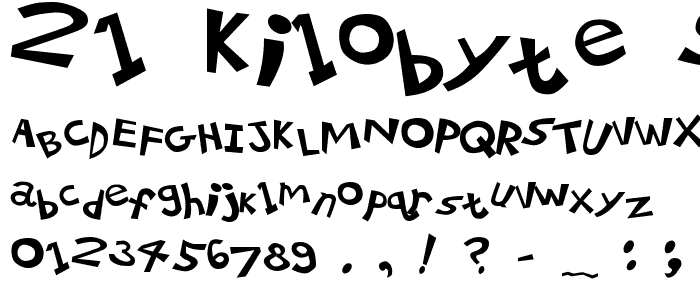 21 Kilobyte Salute font