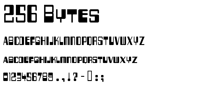 256 Bytes font