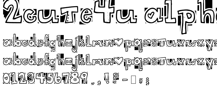 2Cute4U Alpha Block font