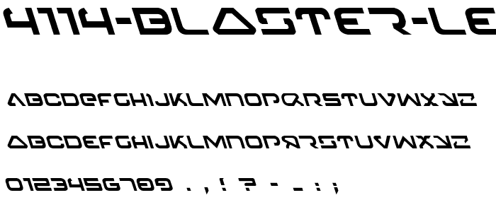 4114 Blaster Leftalic font