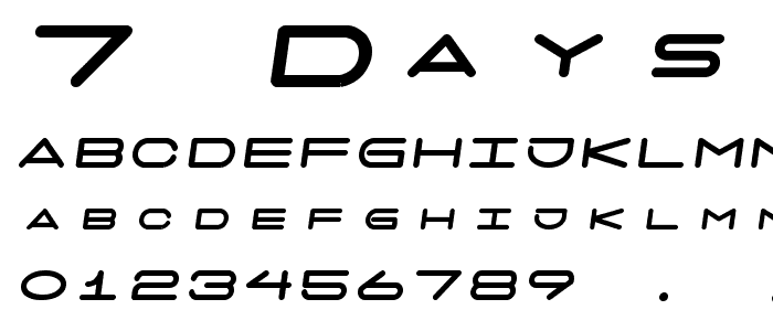 7 days fat oblique font