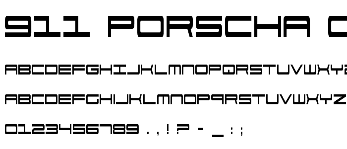 911 Porscha Condensed font