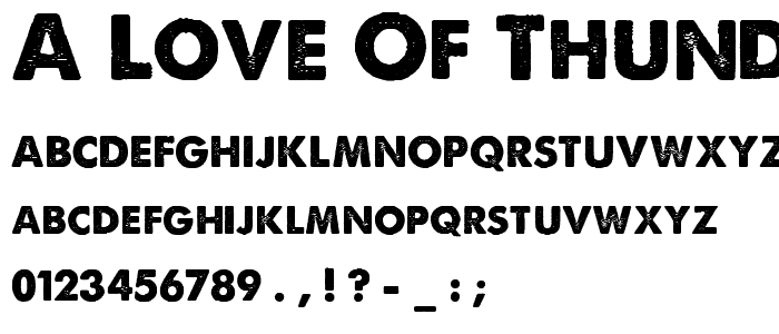 A Love of Thunder font