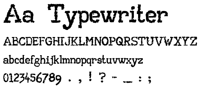 AA Typewriter font