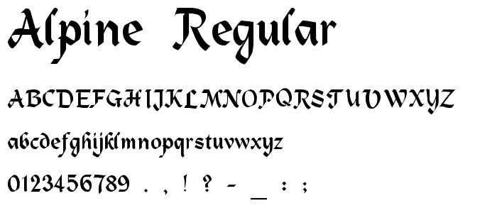 ALPINE Regular font