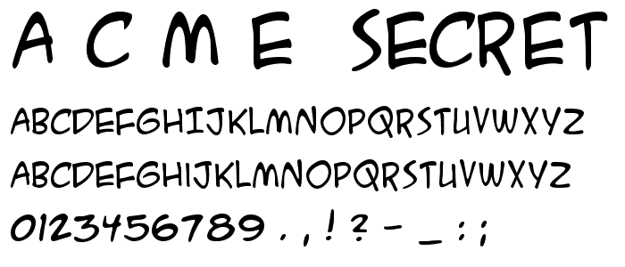 A.C.M.E. Secret Agent font