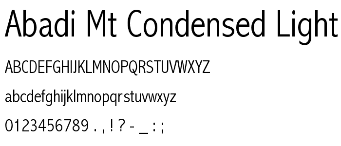 Abadi MT Condensed Light font