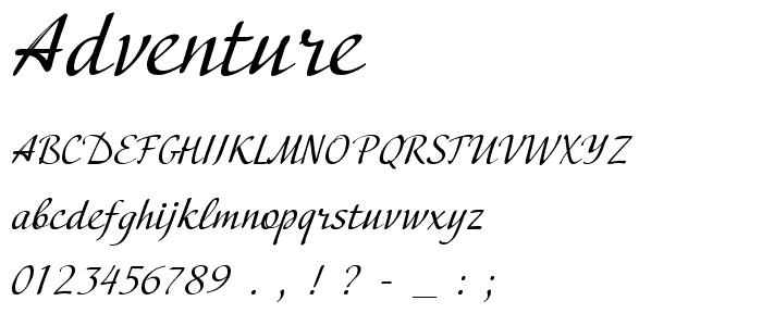 Adventure font