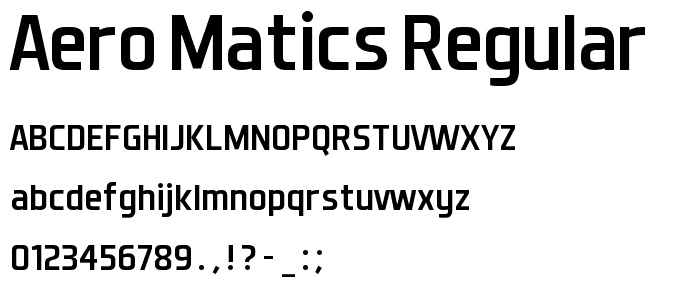 Aero Matics Regular font