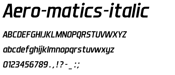 Aero Matics Italic font