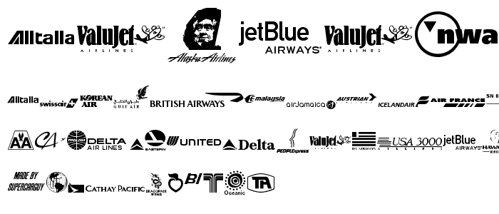 Airline Logos Past and Present font