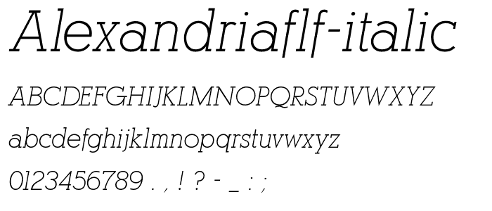 AlexandriaFLF-Italic font