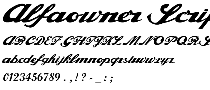 Alfaowner Script Bold Italic font