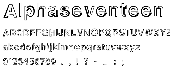 AlphaSevenTeen font