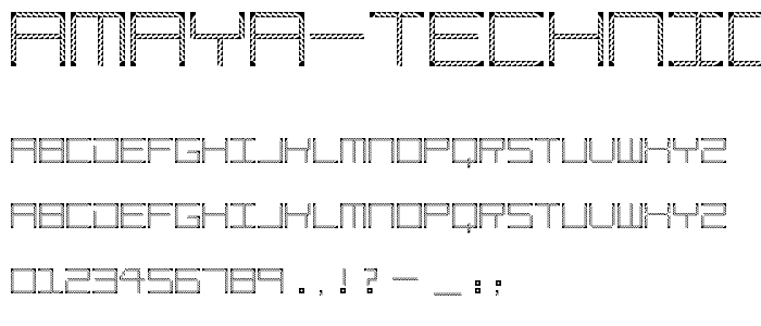 Amaya Technical Etching Regular font