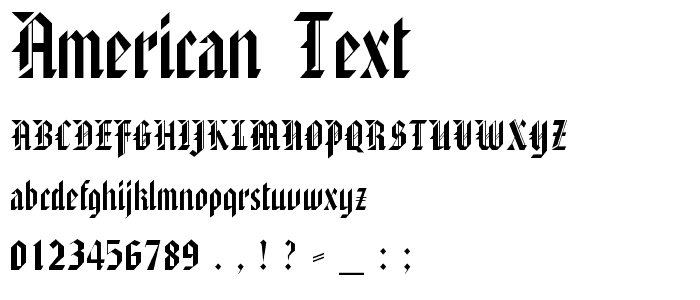 American Text font