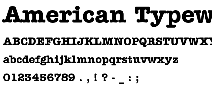 American Typewriter Bold BT font