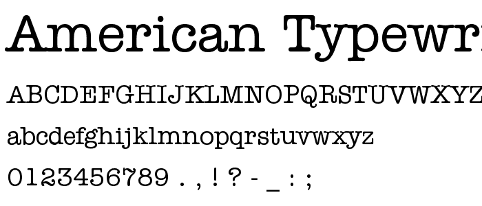 American Typewriter Medium BT font