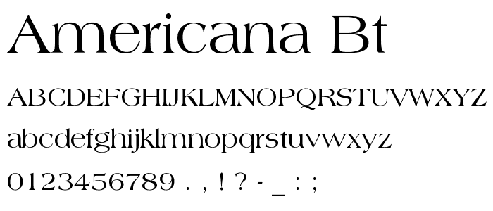 Americana BT font