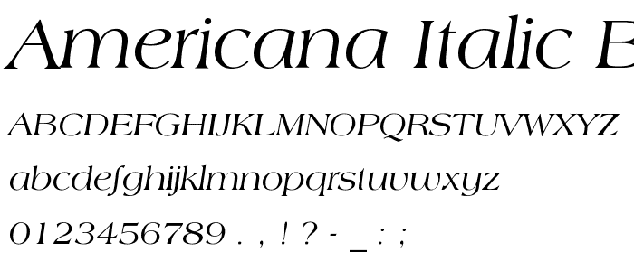 Americana Italic BT font