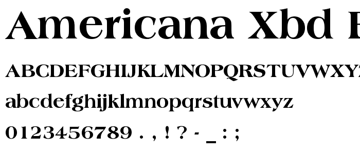 Americana XBd BT Extra Bold font