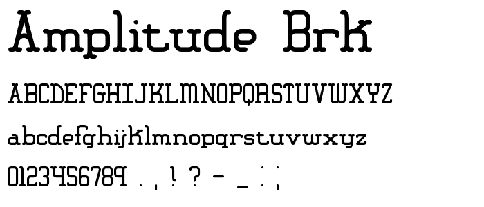 Amplitude BRK font