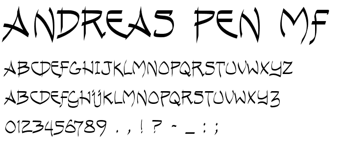 Andreas Pen MF font