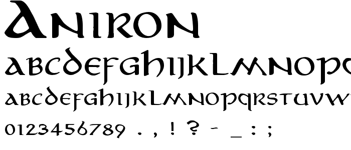 Aniron font