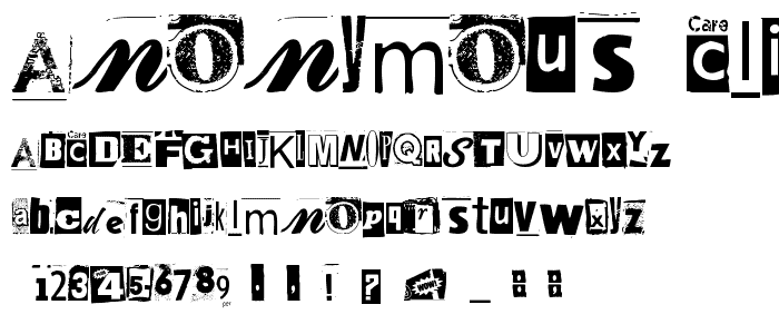 Anonymous Clippings font