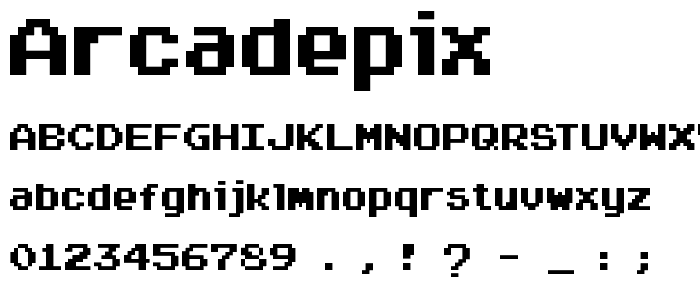 Arcadepix font