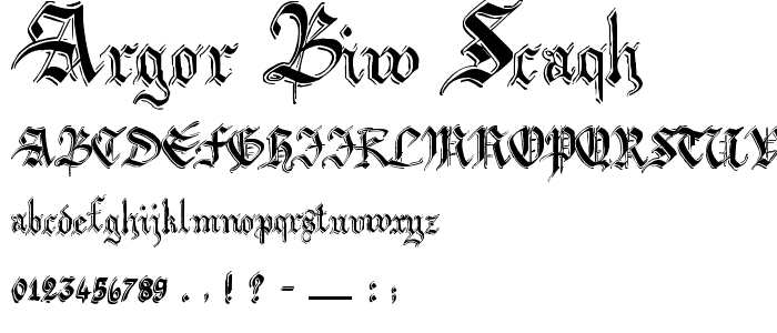 Argor Biw Scaqh font