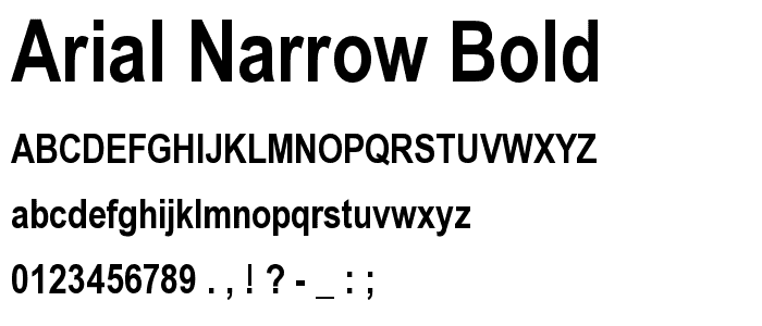 Arial Narrow Bold font