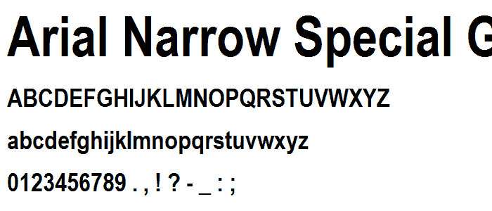 Arial Narrow Special G1 Bold font