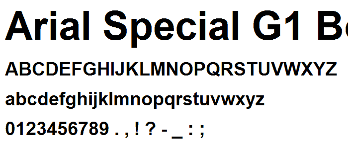 Arial Special G1 Bold font