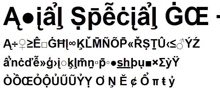 Arial Special G2 Bold font