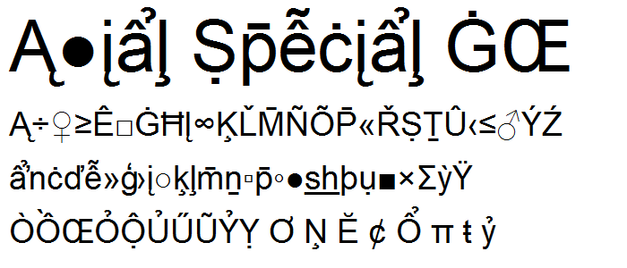 Arial Special G2 font