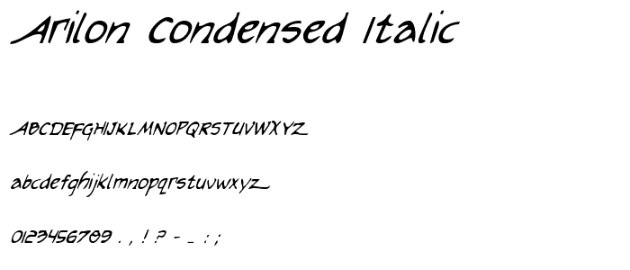 Arilon Condensed Italic font