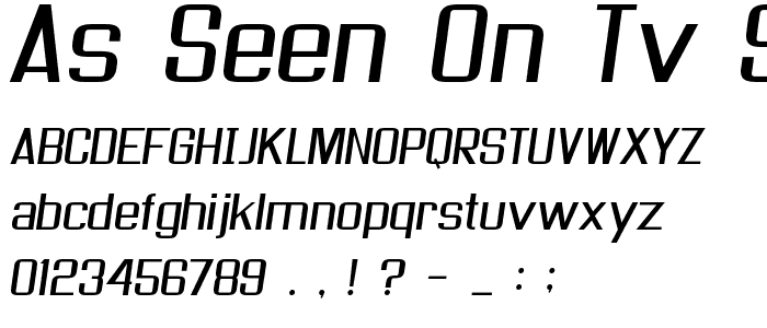 As seen on TV Skew font