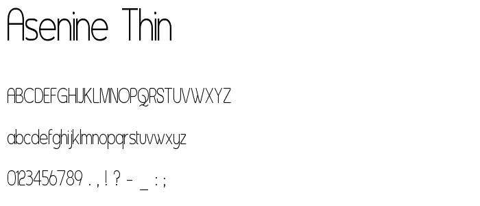 Asenine Thin font