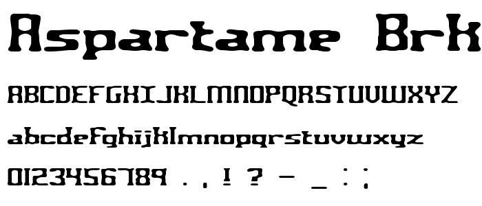 Aspartame BRK font