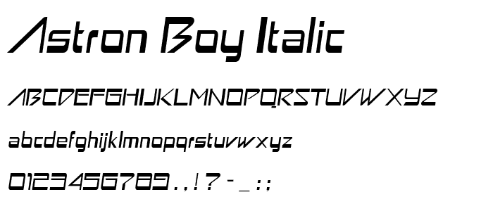 Astron Boy Italic font