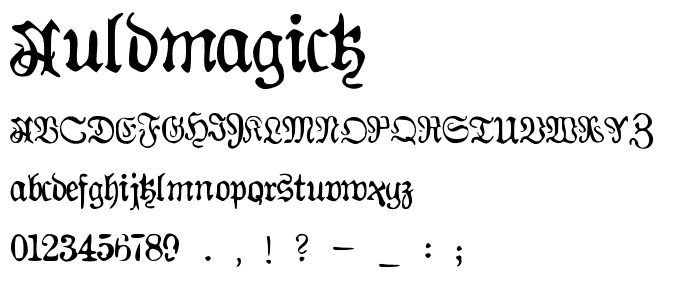 AuldMagick font