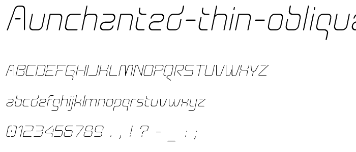 Aunchanted Thin Oblique font