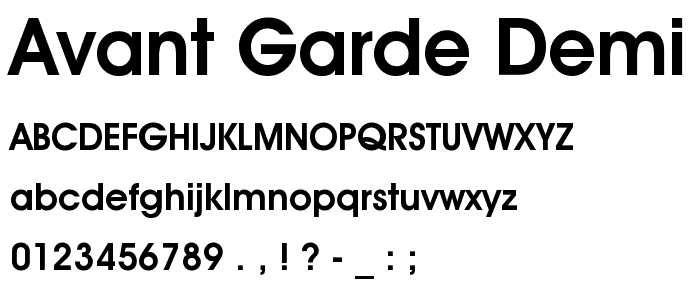 Avant Garde Demi BT font