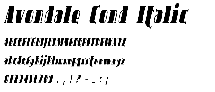 Avondale Cond Italic font